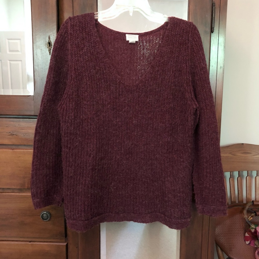 Maroon Wool Blend Sweater
